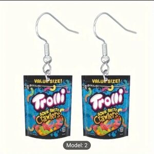 Chic Acrylic Dangle Earrings - Cute Food & Beverage Themes, Lightweight Casual